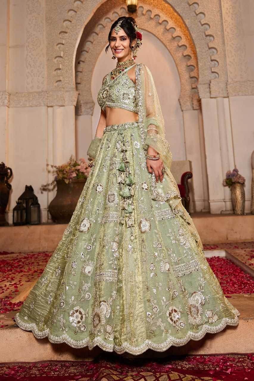 Tissue Embroidered Lehenga - MYLUXURY LANE ENTERPRISE